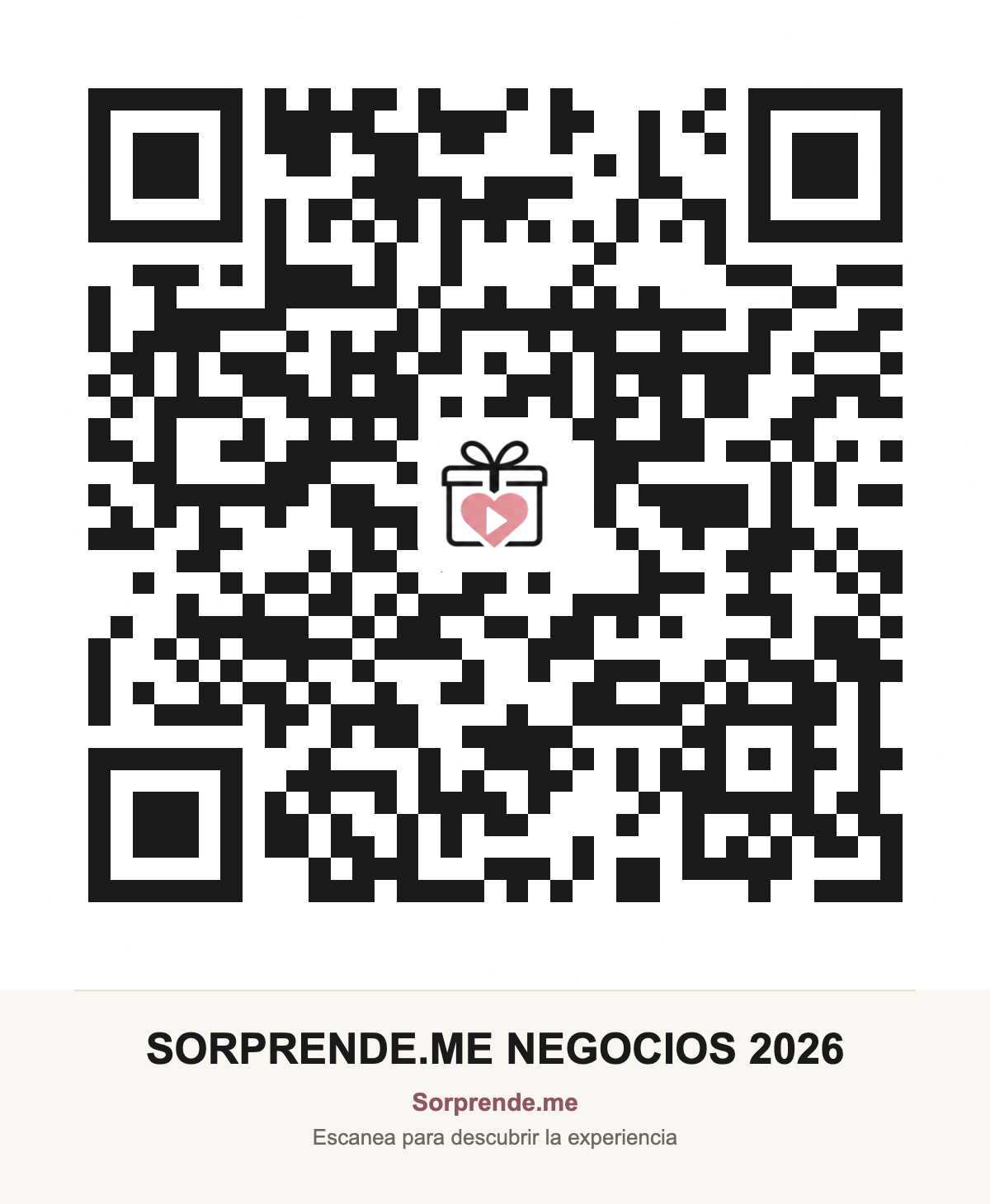 Código QR del caso demostrativo de Sorprende.me Negocios